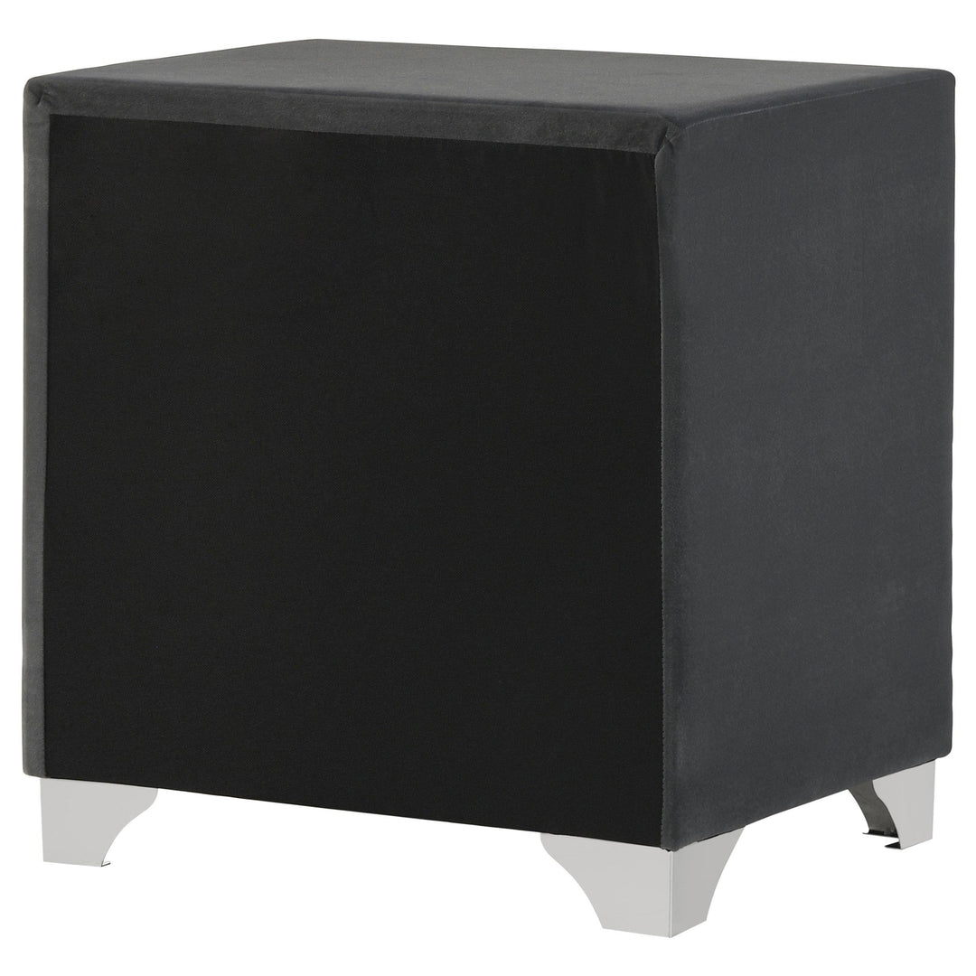 Melody Upholstered 2-drawer Nightstand Grey