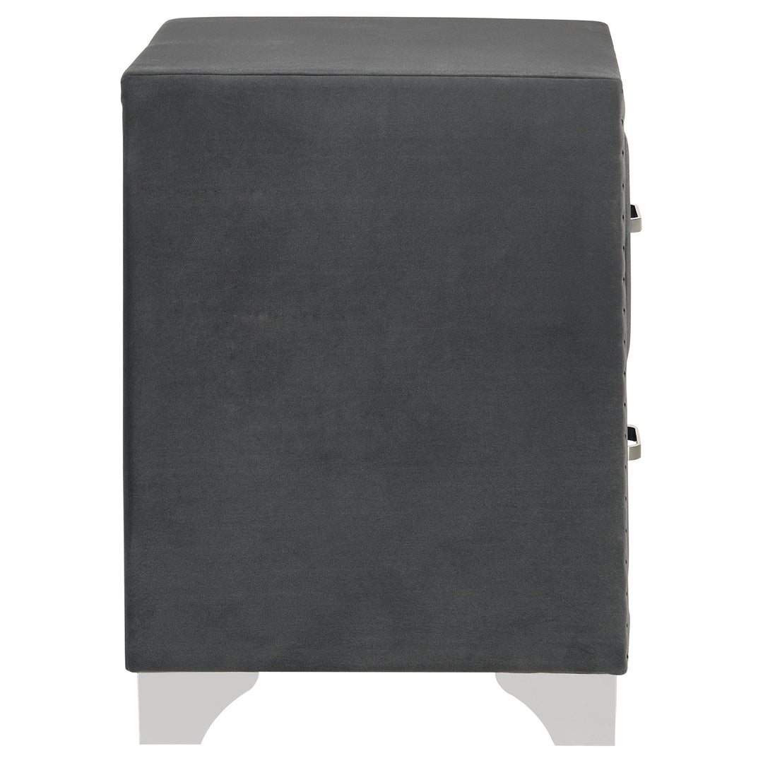 Melody Upholstered 2-drawer Nightstand Grey