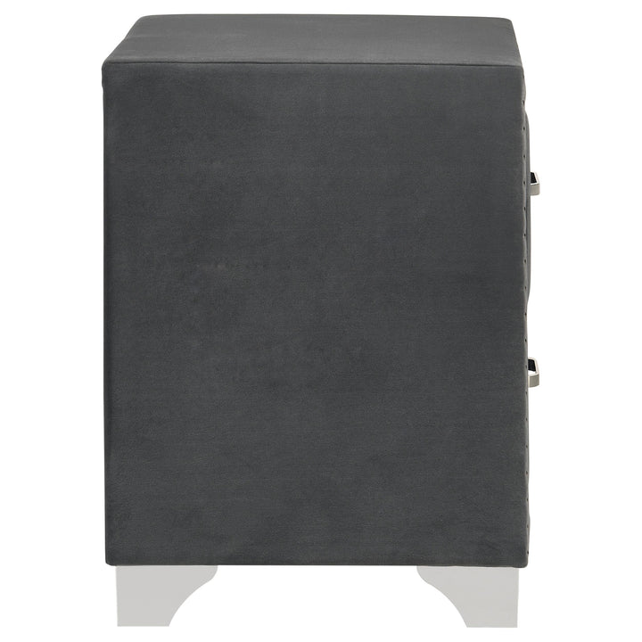 Melody Upholstered 2-drawer Nightstand Grey