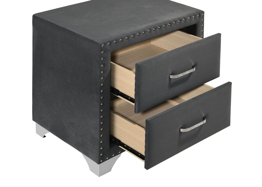 Melody Upholstered 2-drawer Nightstand Grey