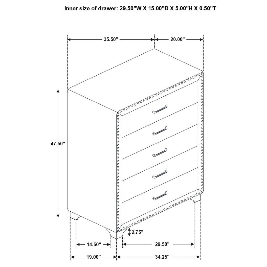 Melody Upholstered 2-drawer Nightstand Grey
