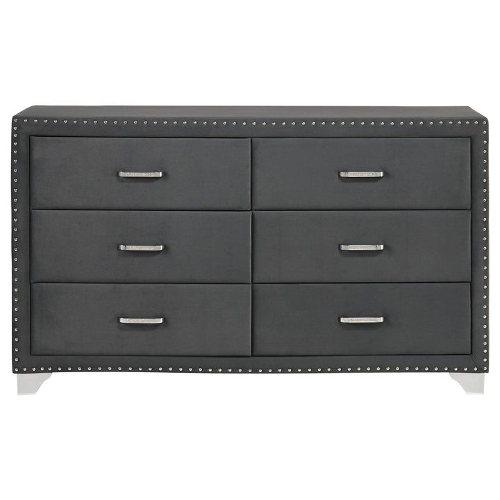 Melody 6-drawer Upholstered Dresser Grey