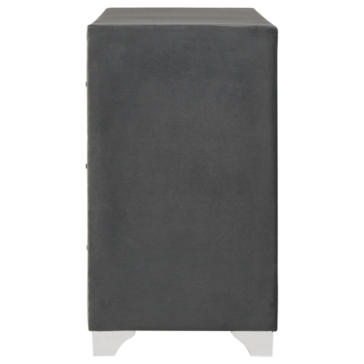 Melody 6-drawer Upholstered Dresser Grey