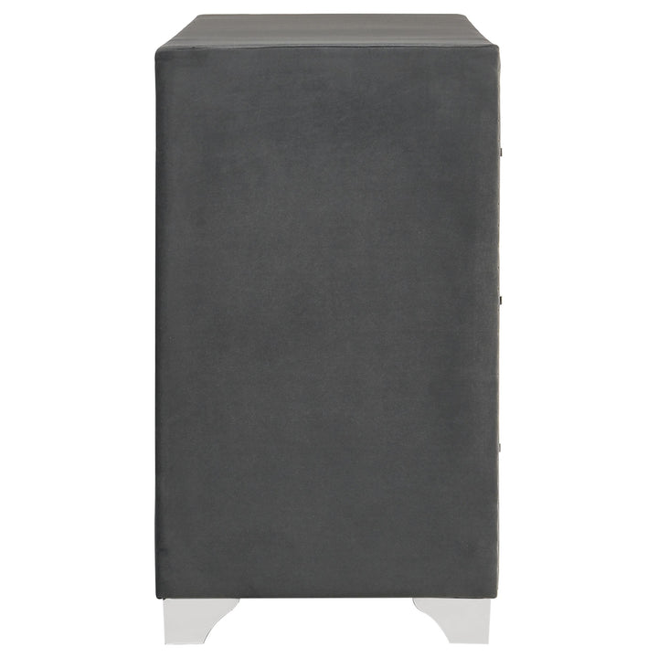 Melody 6-drawer Upholstered Dresser Grey