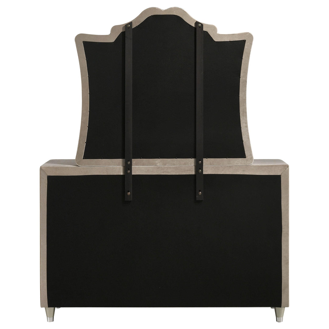 Antonella 7-drawer Upholstered Dresser with Mirror Ivory