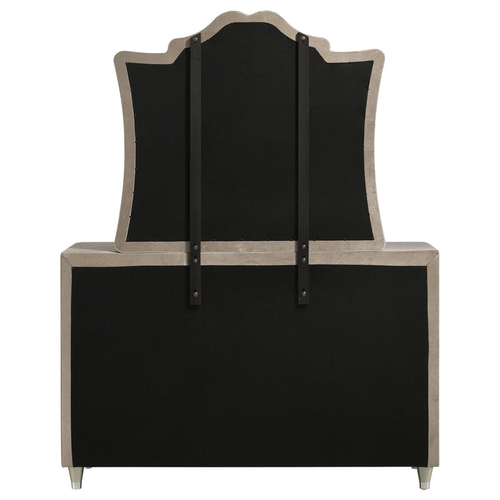Antonella 7-drawer Upholstered Dresser with Mirror Ivory