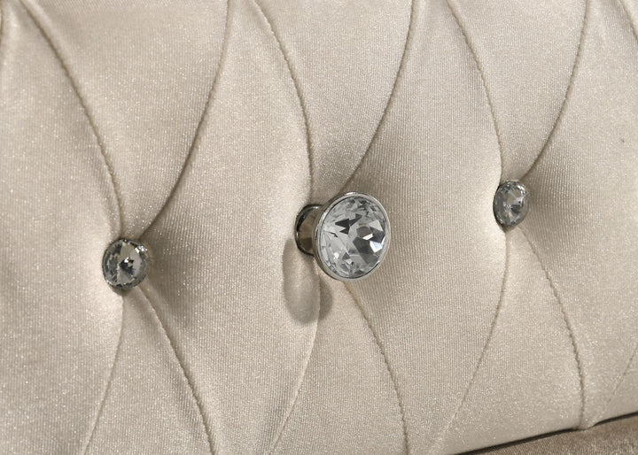 Antonella 7-drawer Upholstered Dresser with Mirror Ivory