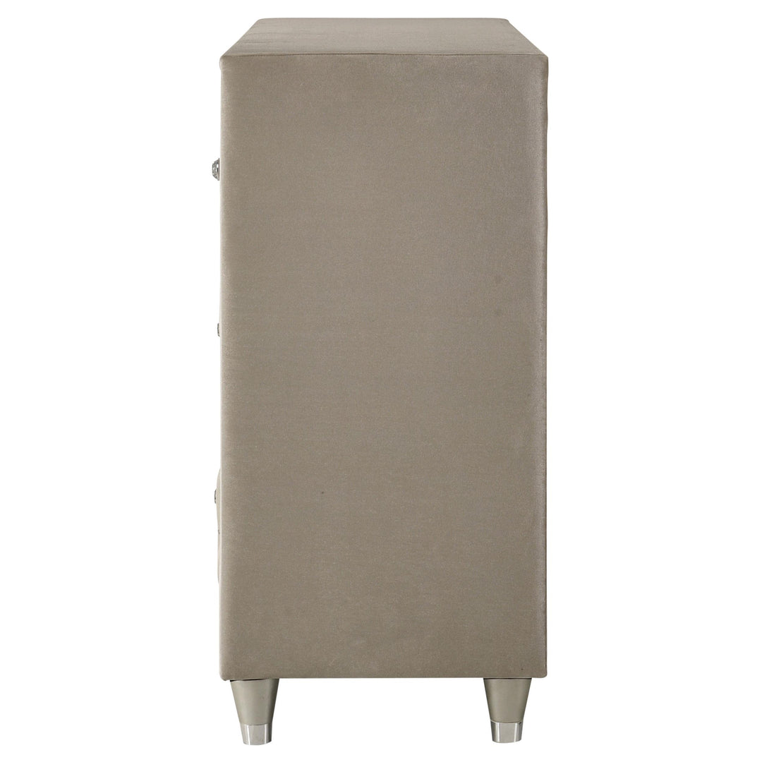 Antonella 7-drawer Upholstered Dresser Ivory and Camel