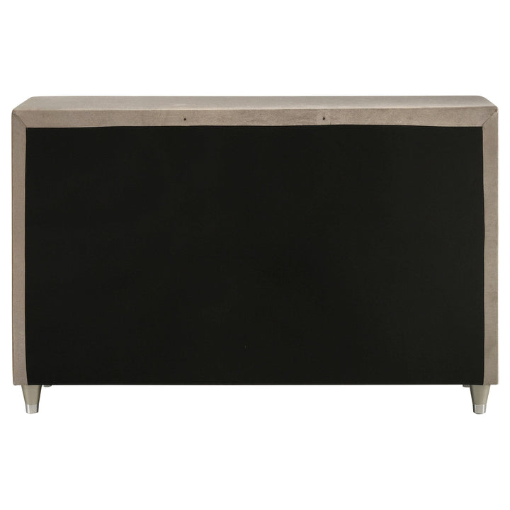 Antonella 7-drawer Upholstered Dresser Ivory and Camel