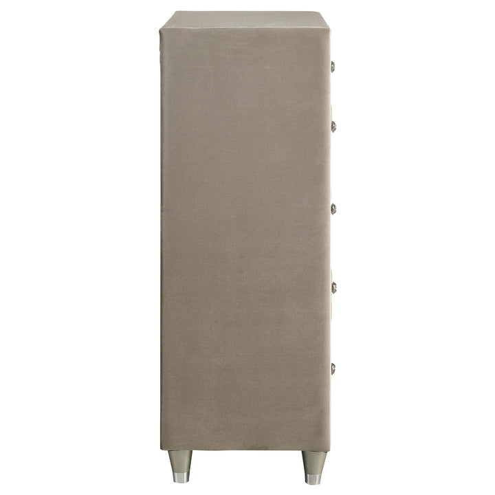 Antonella 5-drawer Bedroom Chest Ivory and Camel