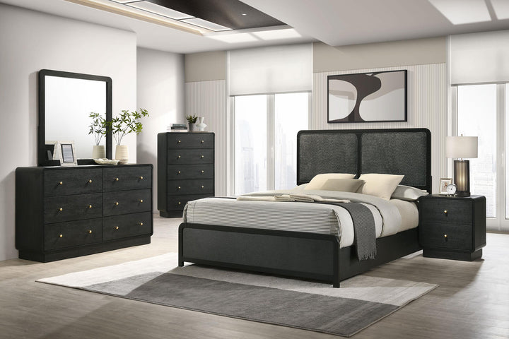 Cavelle 51-inch Upholstered Full Panel Bed Black