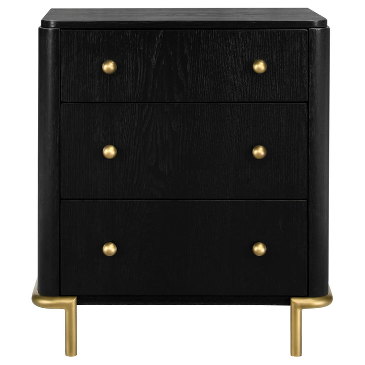 Arini 3-drawer Nightstand Black