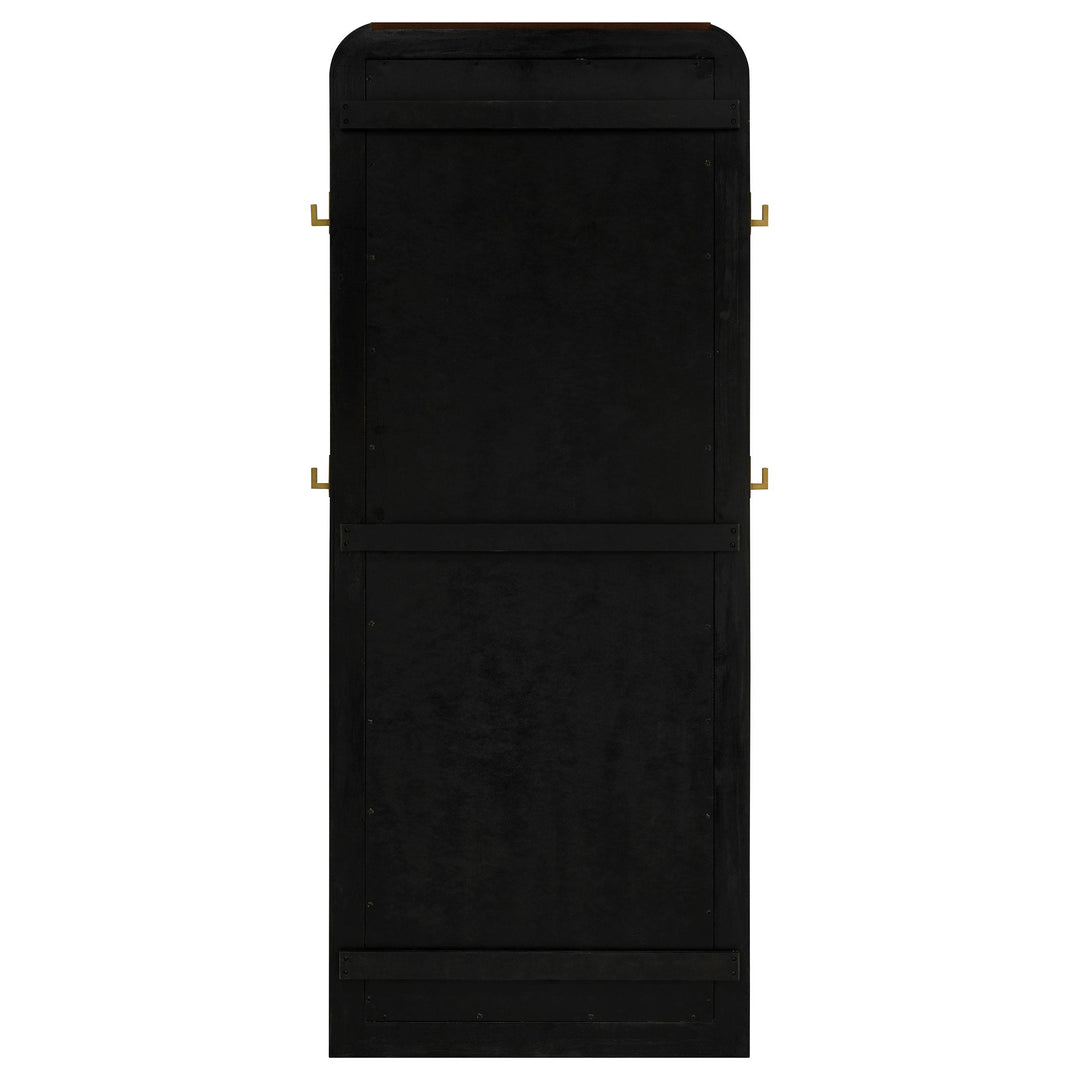 Arini Cane Weave Full Length Standing Floor Mirror Black
