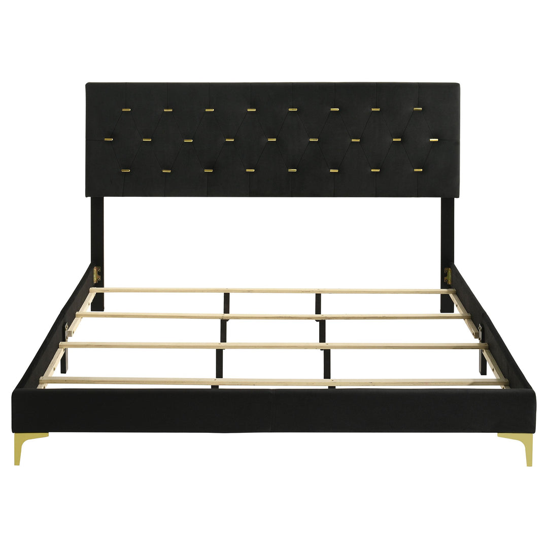 Kendall Upholstered California King Panel Bed Black