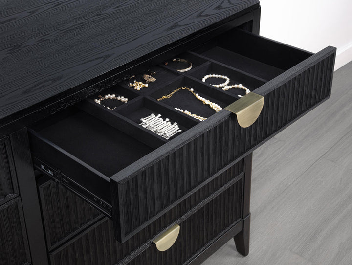 Brookmead 8-drawer Dresser with Mirror Black