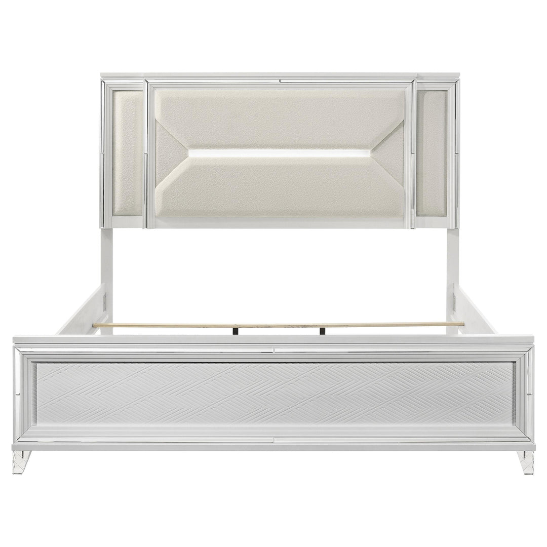 Marmore 64-inch Eastern King Panel Bed LED Headboard White