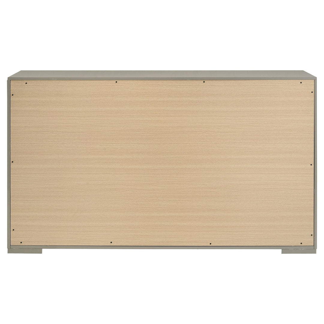 Ives 6-drawer Dresser Cabinet Grey High Gloss