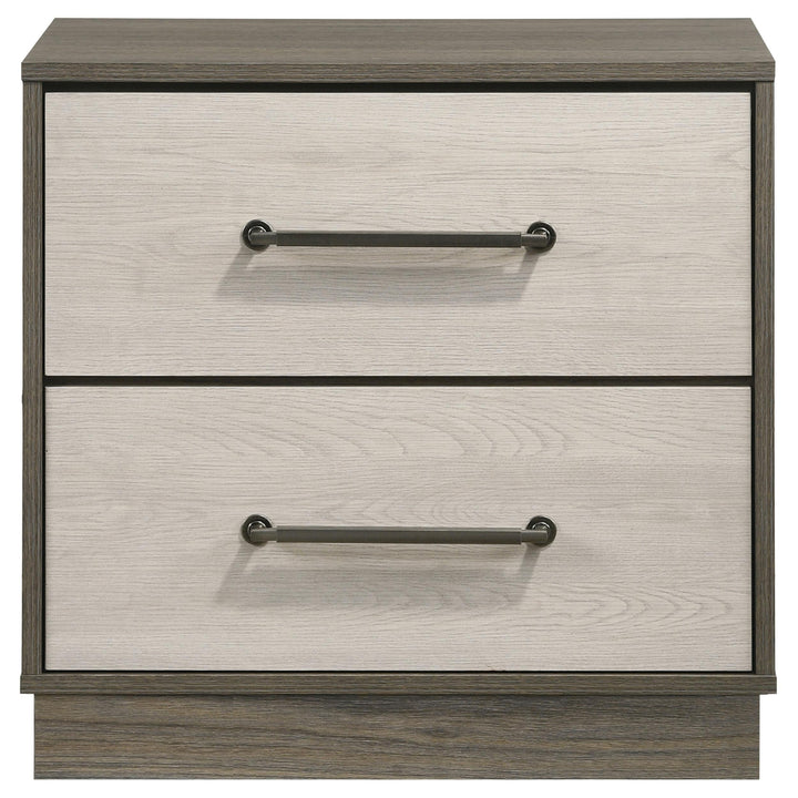 Fenwick 2-drawer Nightstand Bedside Table Grey Oak