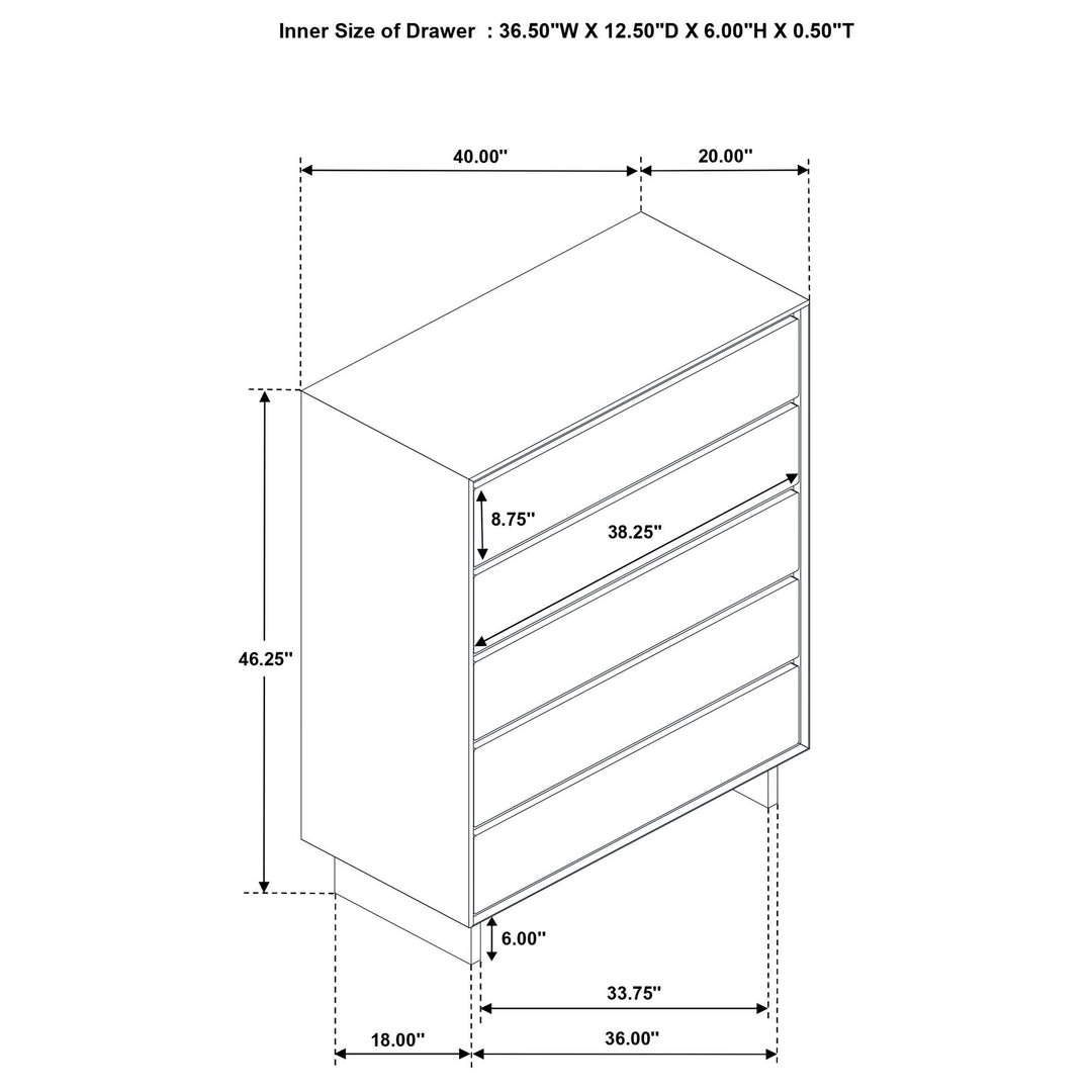 Glenwood 4-drawer Chest of Drawers Warm Brown