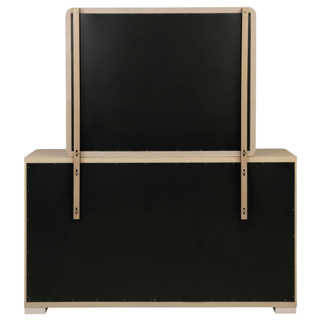 Ladera 6-drawer Bedroom Dresser and Mirror Light Elm