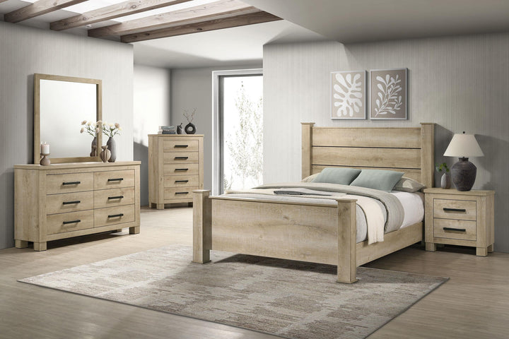 Oakglen 55-inch Queen Panel Bed Weathered Oak