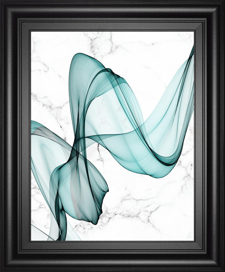 22x26 Teal Ribbons I By Irena Orlov - Light Blue