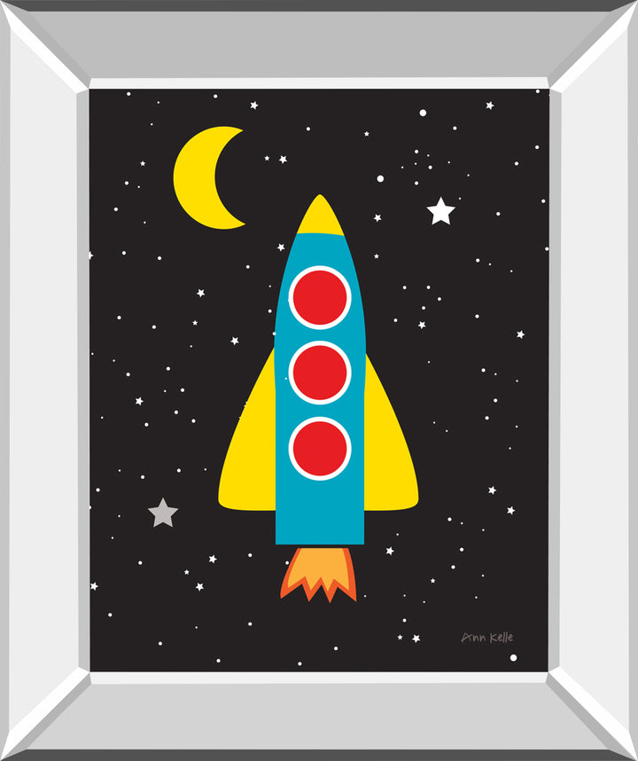 Blast Off By Ann Kelle - Mirror Framed Print Wall Art - Black