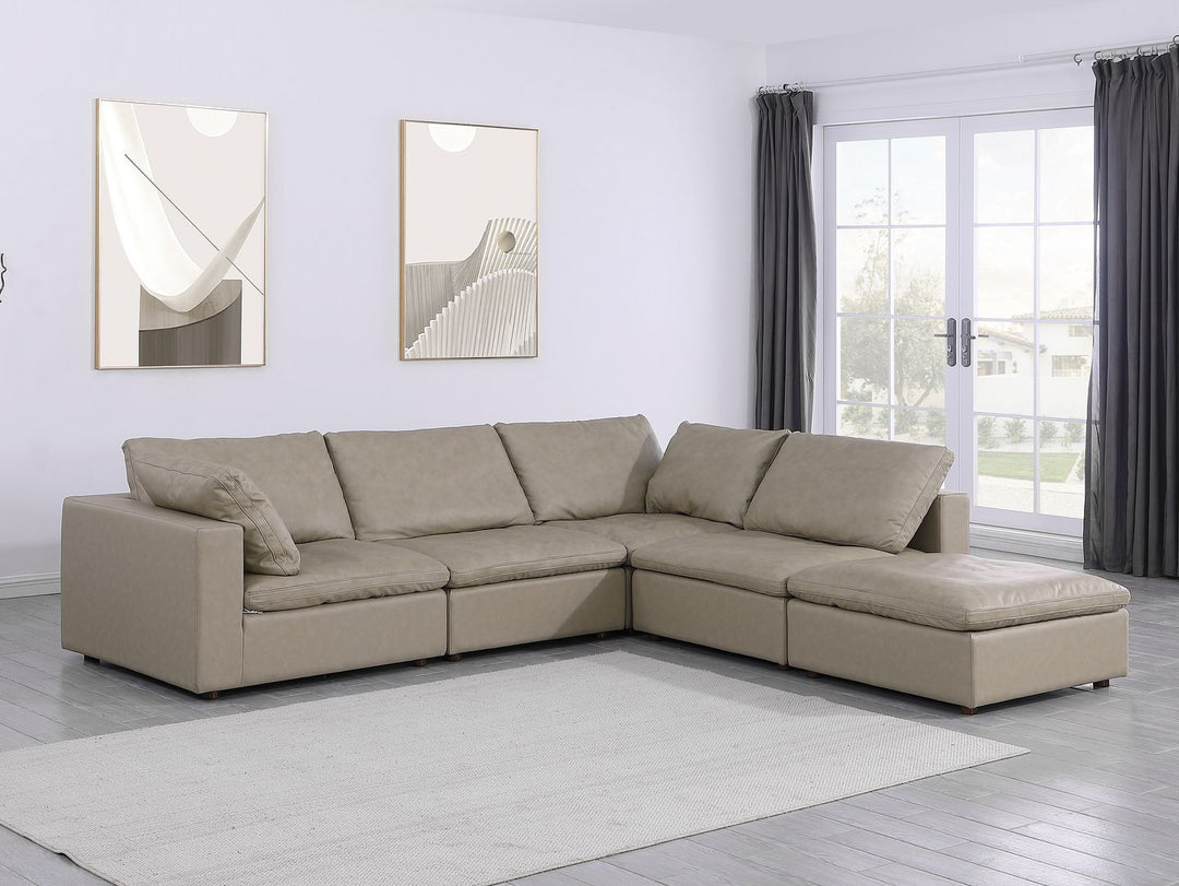 1100 - 5-Piece Right Arm Facing 3-Seat Sectional (Top-Grain Italian Leather)