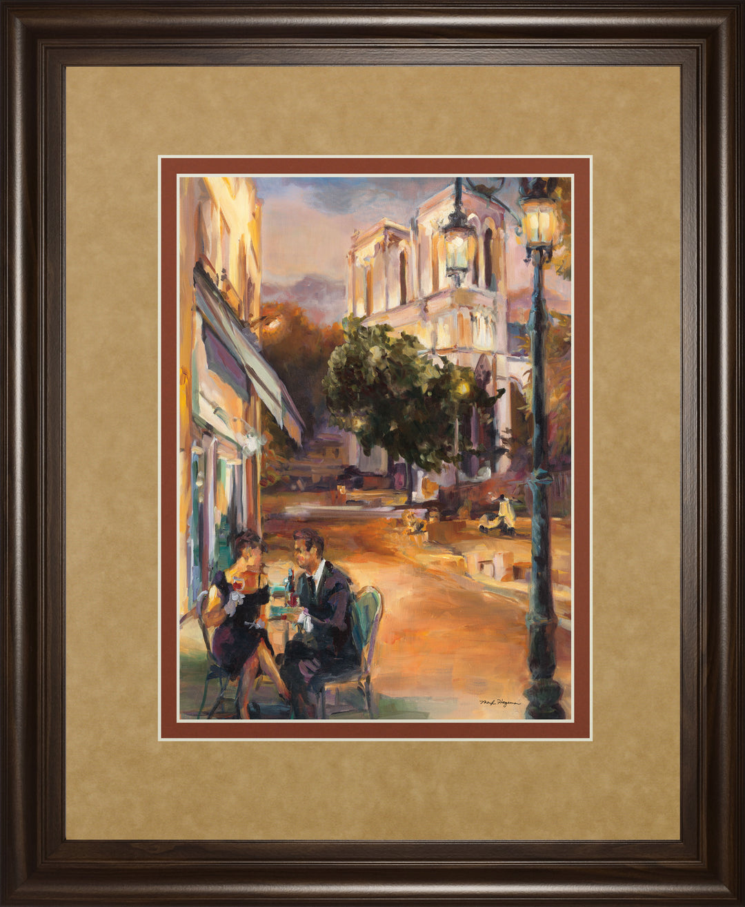 Twilight Time In Paris By Marilyn Hageman - Framed Print Wall Art - Gold