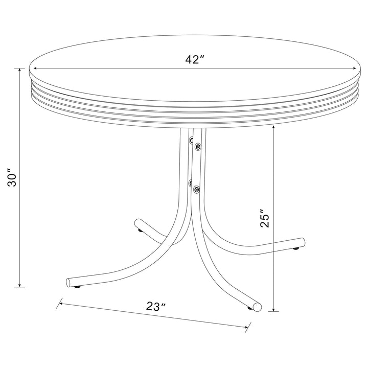 Retro 5-piece Round Dining Table Set White and Black