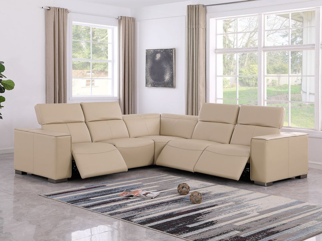 1208 - Leather Reclining Set (Sofa &amp; Loveseat With 4 Power Recliners)