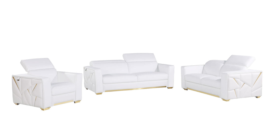 1120 - Top Grain Italian Leather Living Room Set