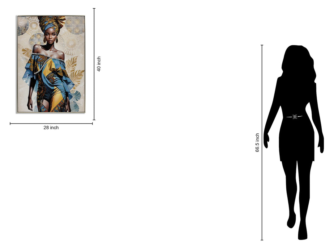 Regal Azure Radiance - 28" x 40" Framed Wall Art