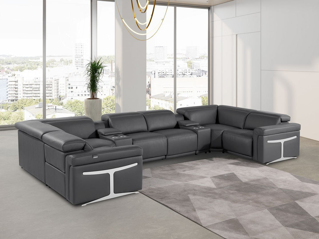 1126 - 8-Piece U-Shaped Sectional Sofa In With 4 Power Recliners & Power Headrest