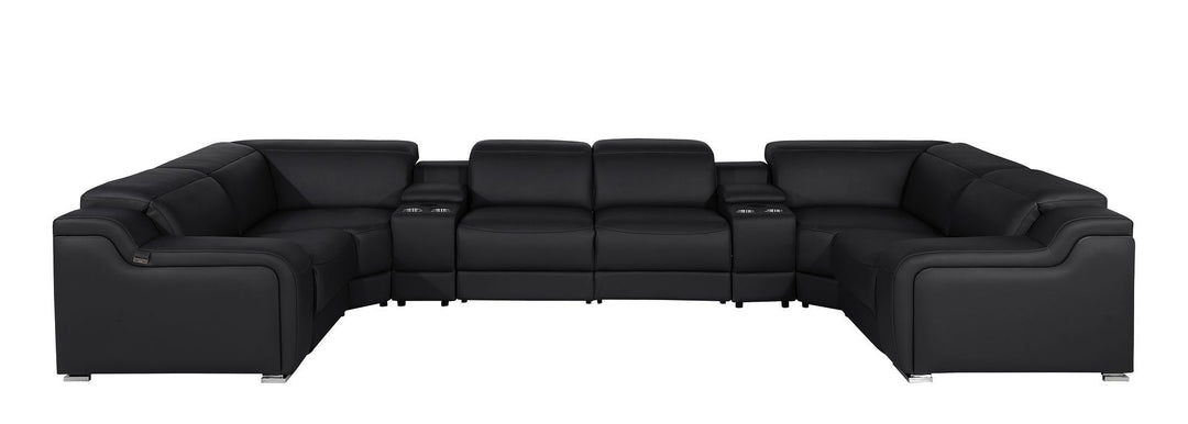 1116 - 8-Piece U-Shaped Sectional Sofa In With 2 Power Recliners &amp; Power Headrests