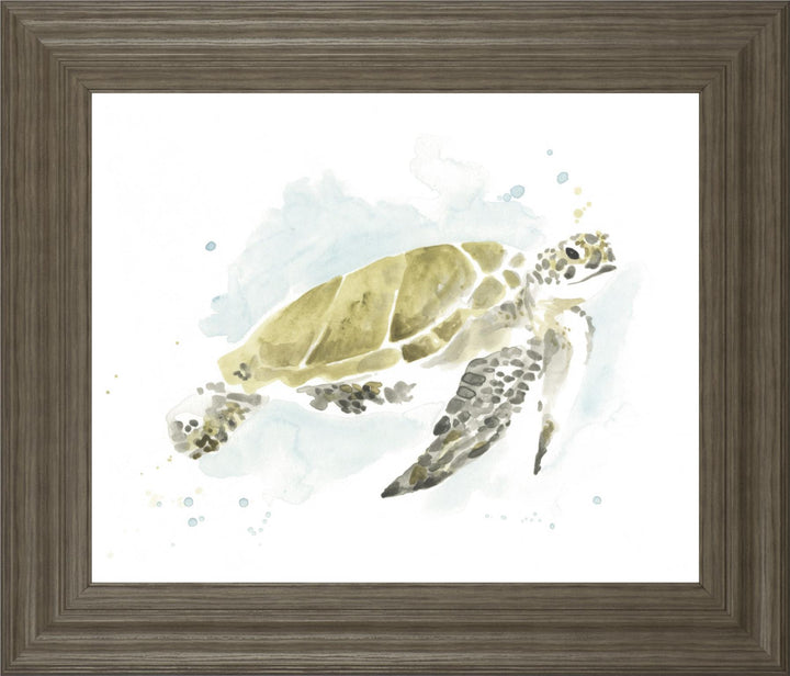 22x26 Watercolor Sea Turtle Study I By June Erica Vess - Beige