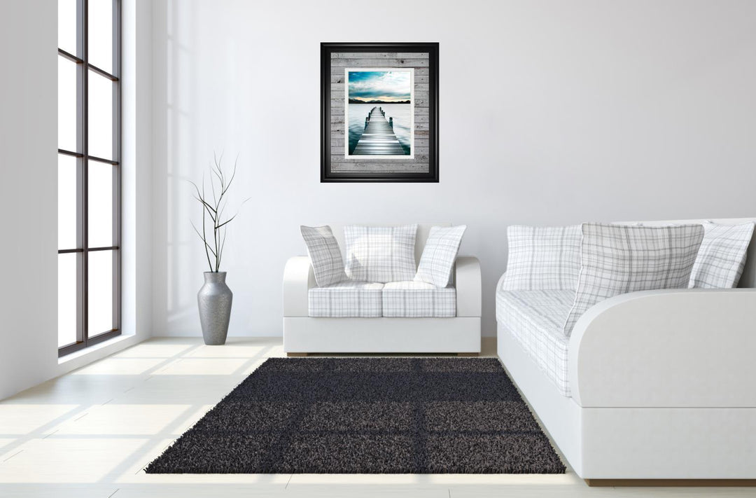 Jetty By Interfoto Danita Delimont - Framed Print Wall Art - Blue