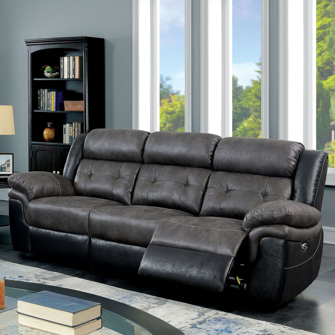 Brookdale - Power Motion Sofa - Gray / Black