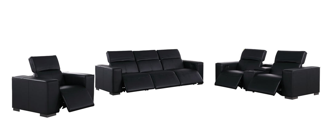 1208 - Modular Leather Set With 6 Power Recliners &amp; Power Headrests