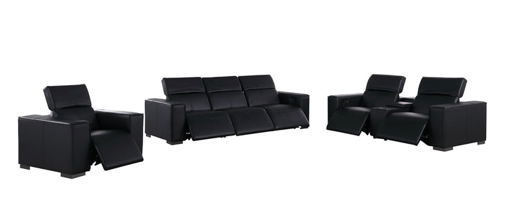 1208 - Modular Leather Set With 6 Power Recliners &amp; Power Headrests