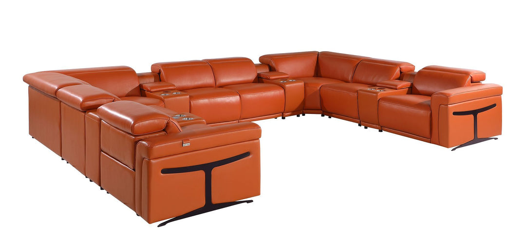 1126 - 12-Piece U-Shaped Sectional Sofa In With 4 Power Recliners &amp; Power Headrests
