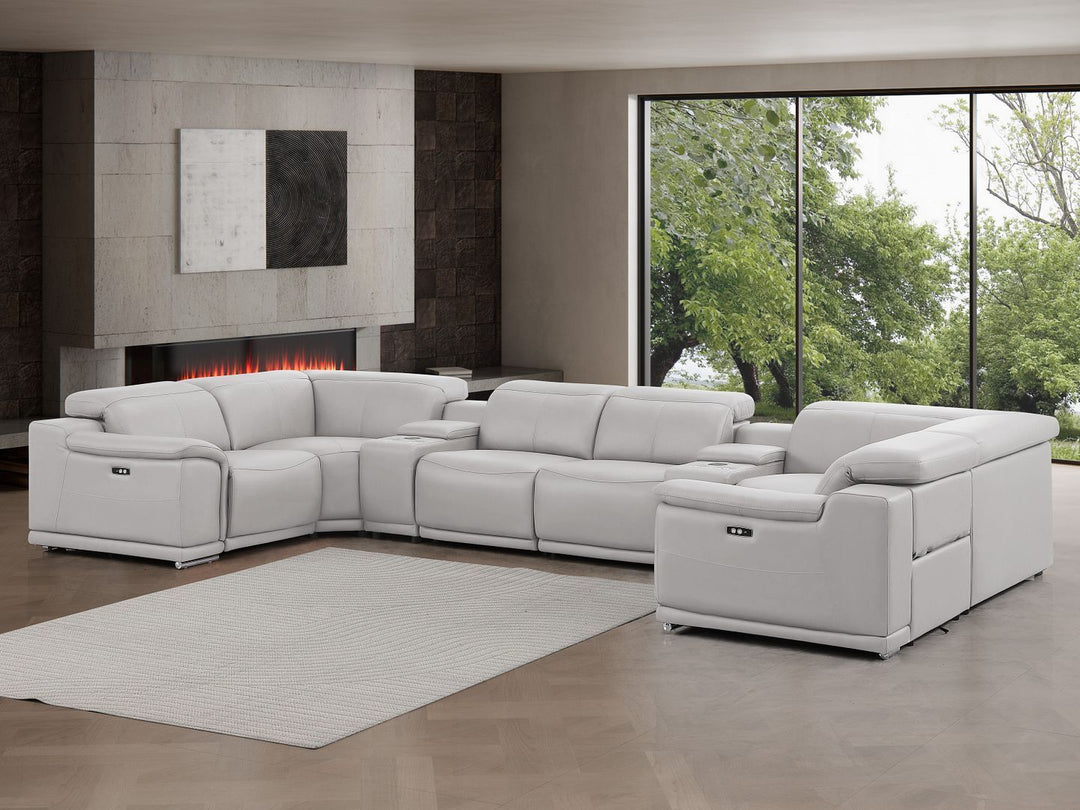 2679 - 8-Piece U-Shaped Power Reclining Sectional In Genuine Leather (2 Recliners)