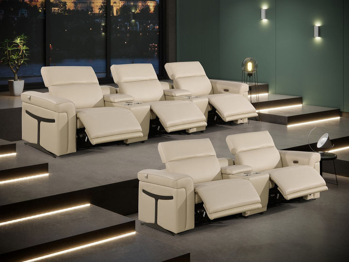 1126 - 8-Piece Modular Power Reclining Sofa &amp; Loveseat Set In With 5 Power Recliners &amp; Power Headrests