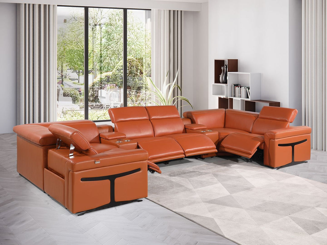 1126 - 8-Piece U-Shaped Sectional Sofa In With 4 Power Recliners &amp; Power Headrest