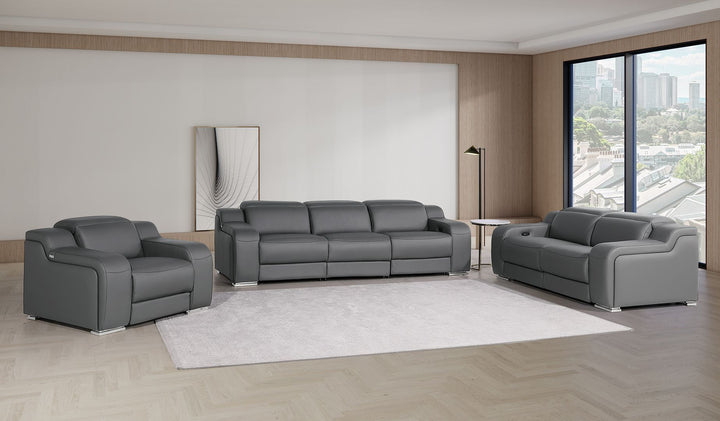 1116 - 6-Piece Modular Power Reclining Sofa, Loveseat & Chair Set In With 5 Power Recliners & Power Headrests