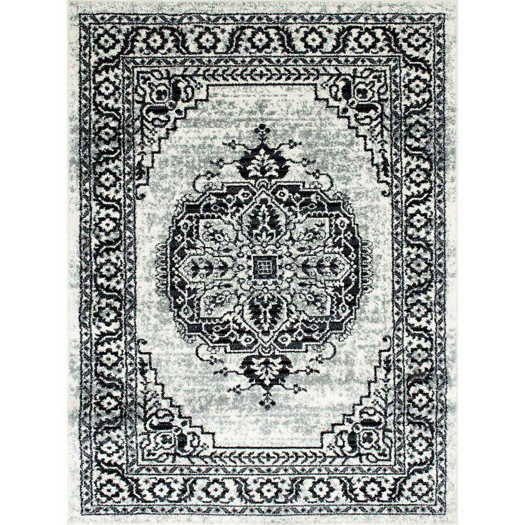 Serang - Area Rug - Gray / Black Fabric