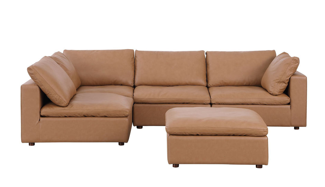 1100 - 5-Piece Left Arm Facing 3-Seat Sectional (Top-Grain Italian Leather)