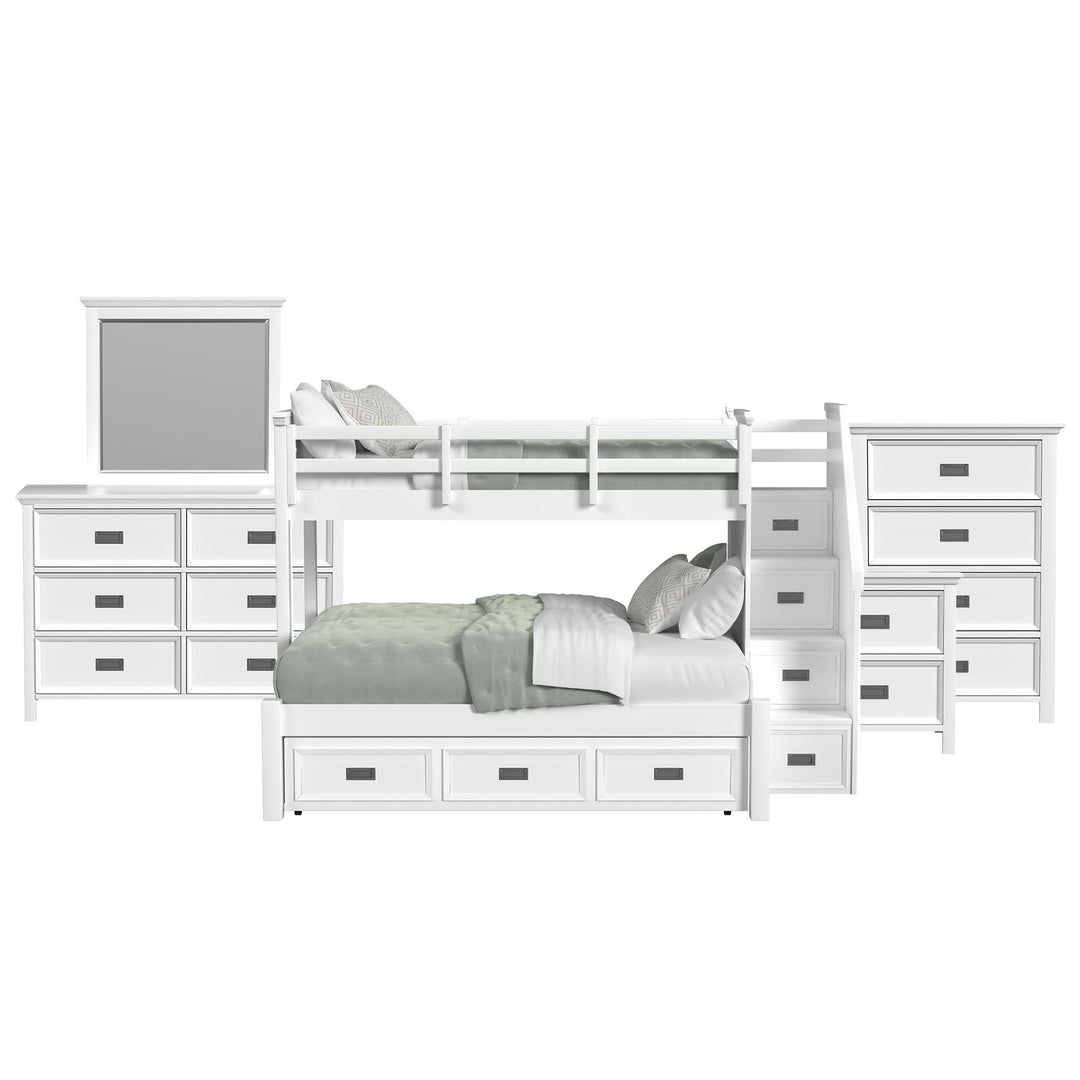Hampton Kids - Bunk With Staircase And Trundle Bedroom Set
