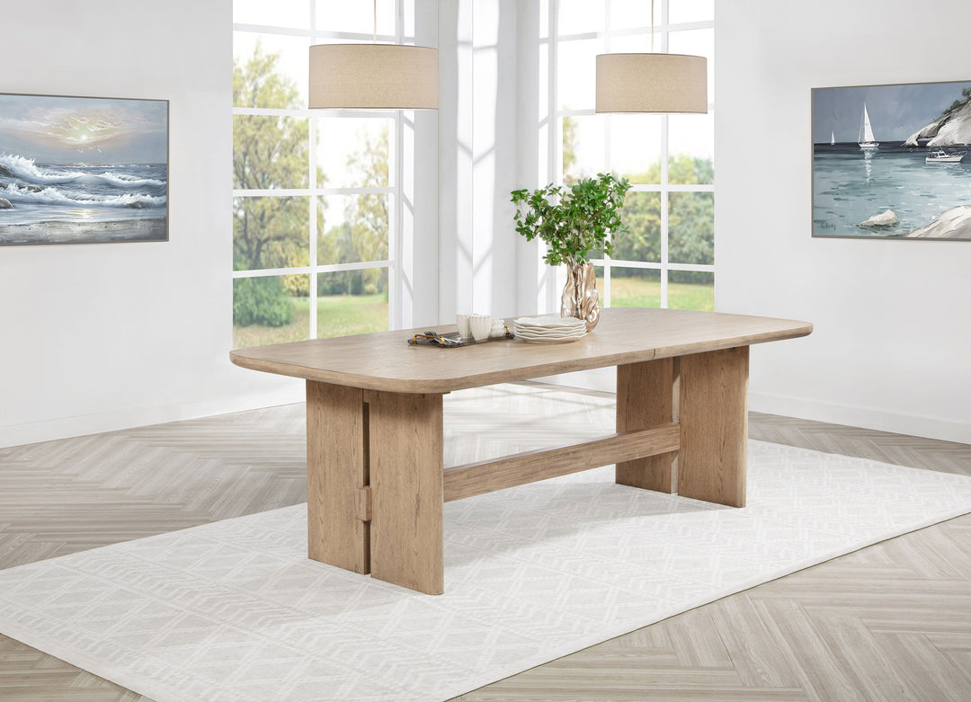 Kailani - 110" Rectangular Wood Dining Table - Beige Oak