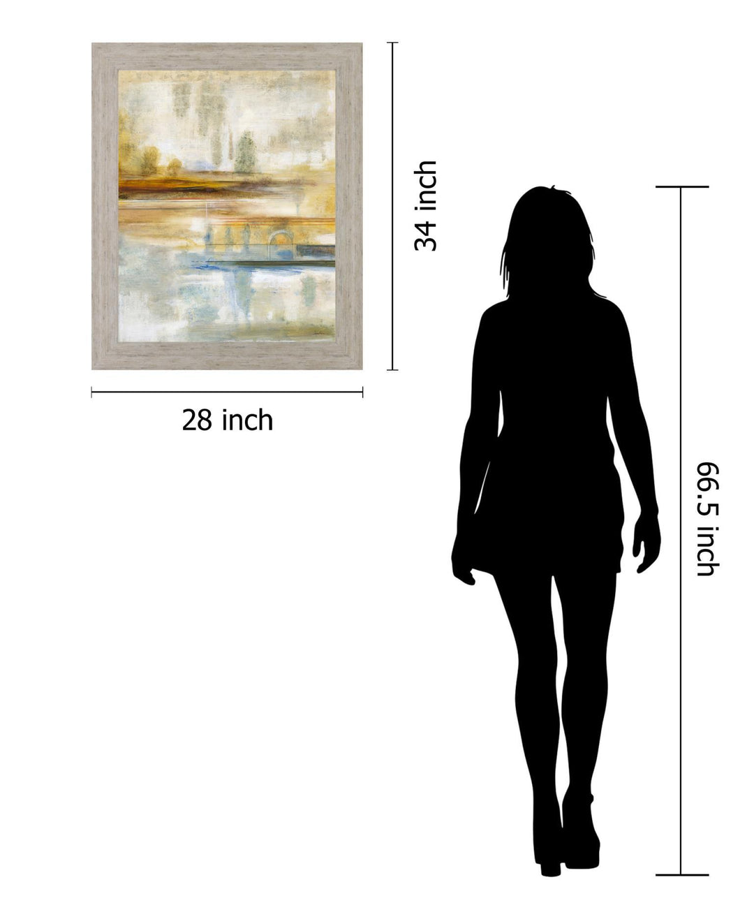 Golden Misty Horizon - 28" x 34" Framed Wall Art